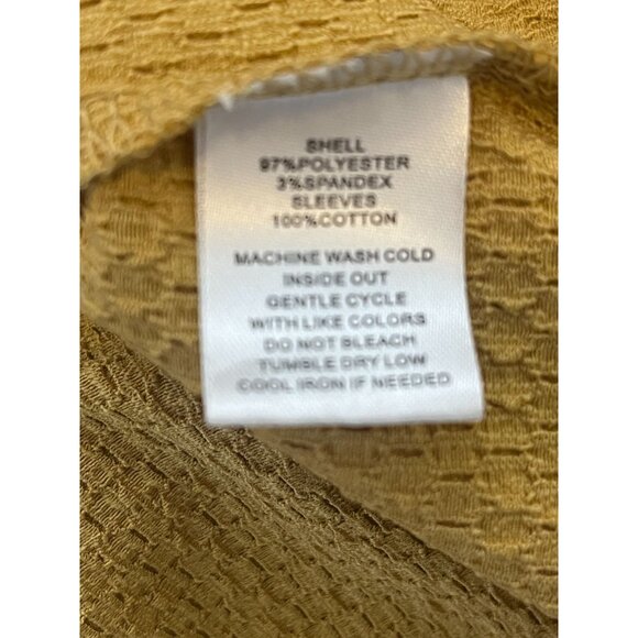 Soleillee Plus Size 2X Yellow Textured Peasant Blouse Puff Sleeve Boho Top - Picture 12 of 13